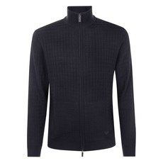 엠포리오아르마니 그리드 패턴 집업 가디건