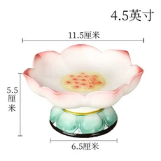 陶瓷蓮花高腳供盤, 4.5英寸蓮花果盤, 1個