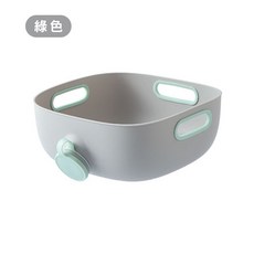 導水口設計 快速瀝水 食品級PP材質 大容量, 1個, 多功能瀝水清潔籃 綠色