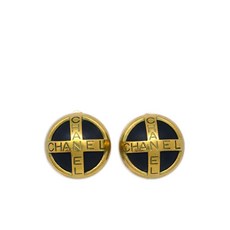 샤넬 중고 1994 인그레이빙 로고 버튼 클립온 이어링