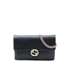 구찌 중고 2000-2015 레더 인터로킹 G 달러 체인 지갑 크로스 백