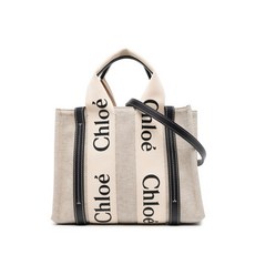 끌로에 우디 로고 프린트 토트 백