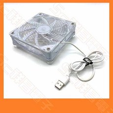 祥昌電子 USB 散熱風扇 12x12cm 單風扇 / 24x12cm 雙風扇 電腦散熱風扇 彩光 黑色/白色殼, 1個, 單風扇 12x12cm (白色)