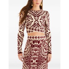 팜리오 패턴 긴소매 탑