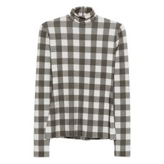 노르마카말리 체크 터틀넥 탑