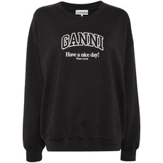 가니 로고 프린트 오가닉 코튼 스웨트셔츠