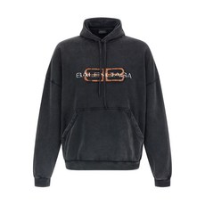 발렌시아가 프런트 프린트 캥거루 포켓 후디