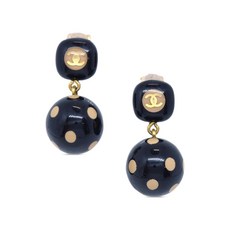 샤넬 중고 2000's 폴카 도트 볼 드롭 이어링