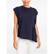 트윈셋 asymmetric pleated T-shirt