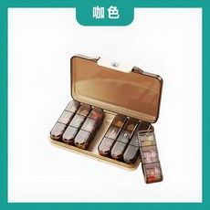 一週藥盒 分格密封防潮分裝藥盒, 1個, 咖色 一週藥盒