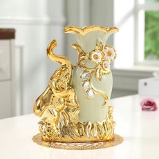 歐式陶瓷小象花瓶一對 家居擺設, 小象A款花瓶左單獨花瓶