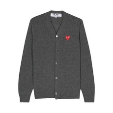 꼼데가르송플레이 하트 패치 울 가디건