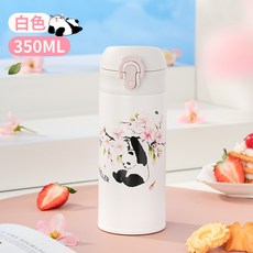 Diller 國風貓熊鎖扣保溫杯, 櫻花猫熊, 1個, 350ml