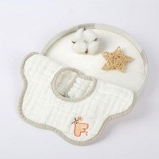 8層純棉紗布嬰兒刺繡花瓣圍嘴 加厚設計, 八層飛鳥, 1個, 1個裝