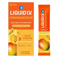 Liquid Iv 補水倍增飲 + 能量 芒果百香果 10入, 1個, 160g