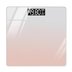 電子體重秤 智慧型APP USB充電 精準穩定, 馬卡龍漸變粉, 1套, 其礎電池款 中文包裝