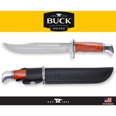 Buck 美國巴克 120 經典固定刀 可可波羅木柄 420HC 鋼 附刀鞘, 1個