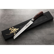 臻 日本進口大馬士革 積層鋼 黑檀木柄 240mm 麵包刀, 1個