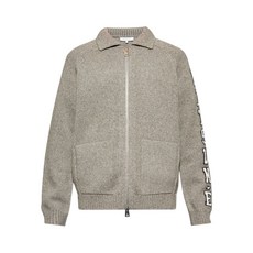 메종키츠네 레터링 지퍼 가디건