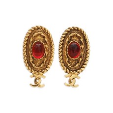 샤넬 중고 1971-1980's CC 마크 라인스톤 이어링