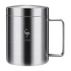 【316鋼】316不鏽鋼杯(含蓋), 1個, 320ml(8*10cm), 不鏽鋼