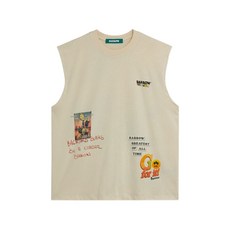 바로우 그래픽 크루 넥 탱크 탑