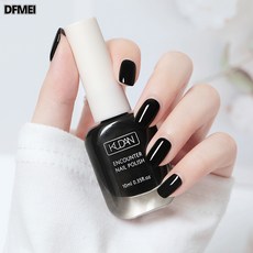 DFMEI 水性美甲免烤可撕拉甲油持久透明快乾無味道護甲指甲油, 1個, 02#鋼琴黑:正常規格