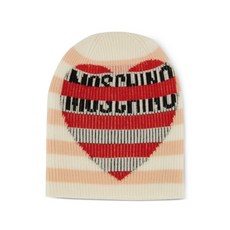 모스키노진 스트라이프 하트 모자