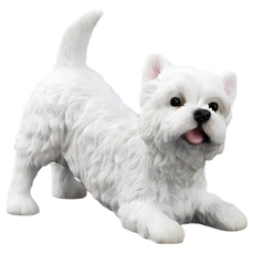 威羅尼 可愛小動物 西高地白梗犬 模型 擺飾 寵物模型, 1個