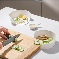 砧板邊角圓形備料盤 廚房配料盤 水果蔬菜盤, 1個