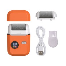 新款 電動磨腳器去死皮修腳器迷你數顯去老繭神器家用去皮機, 橙色, USB