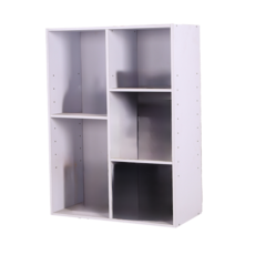 【河狸居家】MIT低甲醛五格櫃/收納櫃/置物櫃,多功能收納,簡約風格,台灣製造, 木紋白色, 1個