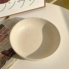 潑墨陶瓷日式大容量沙拉拌飯碗, 8.6寸潑墨湯碗 米色, 1個
