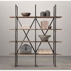 美式鐵藝置物架 老松木書架 展示架 實木隔板架, 詳見包裝, 詳見包裝, 單格 80*35*160