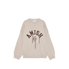 아미쉬 Fray crew-neck sweater