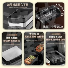 好煮意 碳鋼烤魚盤 加厚加深, 1個, 黑色碳鋼烤魚盤-平底款, 淺款-中號 可裝2斤魚左右