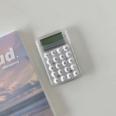 可愛迷你計算機 透明造型, 1個, 白