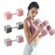 居家健身 可調節啞鈴, 1個, 【灰色】一對10kg (單邊5kg)