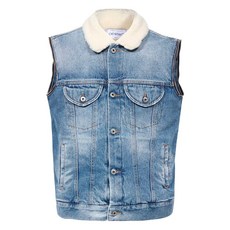 오프화이트 데님 베스트