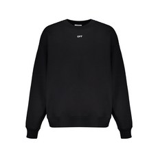 오프화이트 긴소매 골지 스웨트셔츠