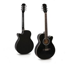 【台灣Jazzy】 <40吋民謠木吉他>+全配 經典原木色 全椴木好音色 免費裝上下釘釦 木吉他, 黑色, 1個, 40吋