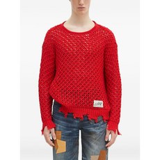 앤더슨벨 오픈 니트 프린지 스웨터