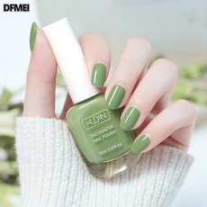 DFMEI 水性美甲免烤可撕拉甲油持久透明快乾無味道護甲指甲油, 1個, 22#抹茶綠:正常規格
