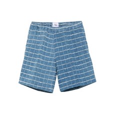 본사이 체크 데님 쇼츠