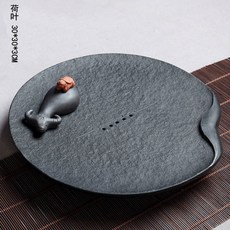 烏金石茶盤 功夫茶具 排水茶託盤 大容量 新款簡約家用, 1個