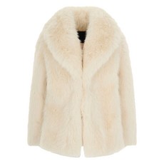 리우조 페이크 퍼 칼라 코트