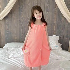 兒童可裹可穿浴巾浴袍 夏季薄款吸水浴衣