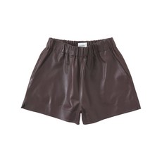 클로즈드 밴딩 웨이스트 가죽 쇼츠