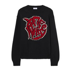 오프화이트 스피어 로고 청키 크루 넥 스웨터