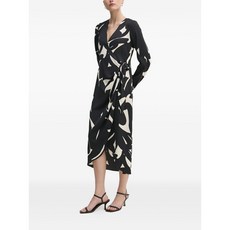 DKNY 아트 프린트 랩 스타일 드레스